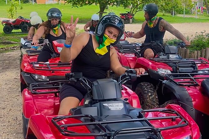 ATV, Bamboo Rafting , Horseback Ride & Blue Hole Falls Ocho Rios - ATV riding through Jamaica’s countryside
