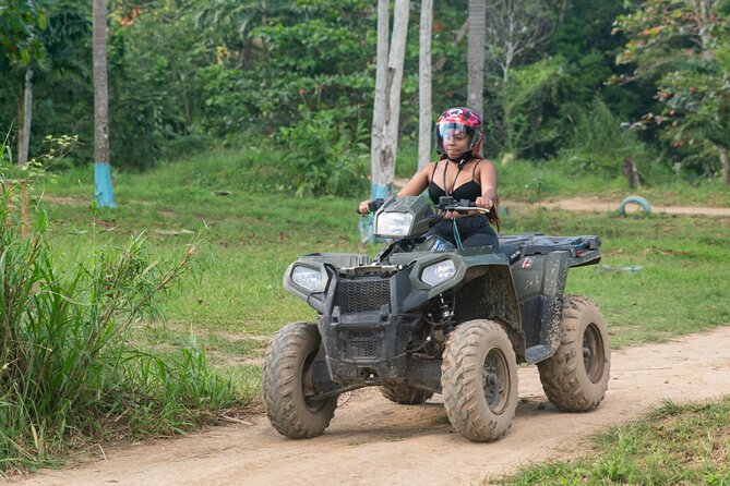 ATV, Bamboo Rafting, Horseback Ride Guided Tour from Montego Bay - ATV riding up Cascade Mountain