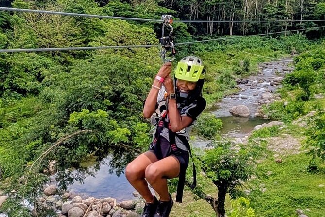 ATV Zipline Nature Walk Swing over Wishing River Kingston Jamaica - Who will get the most from this Kingston outing