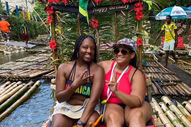 Bamboo Rafting Montego Bay - Boarding the bamboo raft and meeting your captain