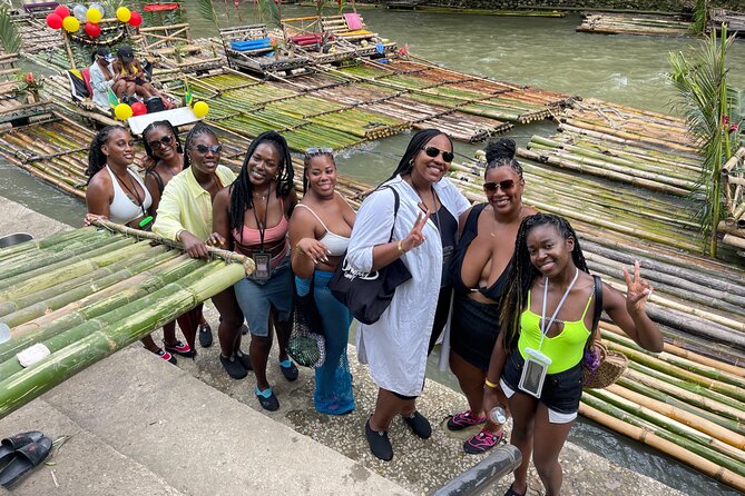 Bamboo Rafting with Limestone Massage from Montego Bay - Boarding the bamboo raft on the Great River