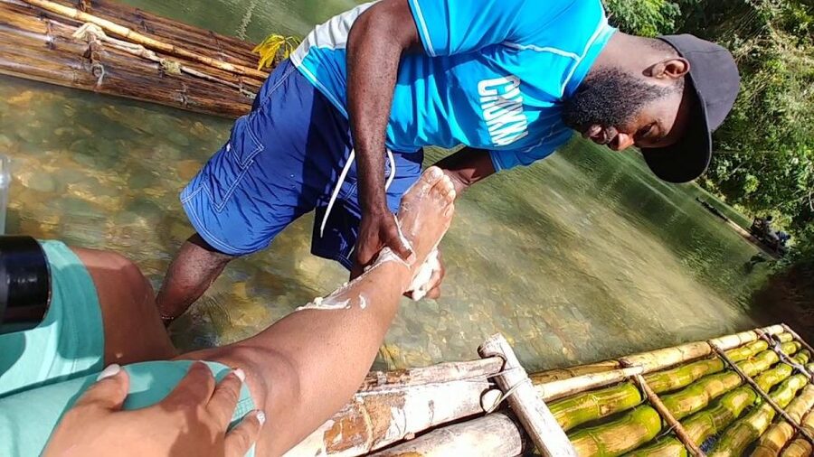 Bamboo River Rafting and Limestone Foot Massage - Tasting coconut and seasonal Jamaican produce