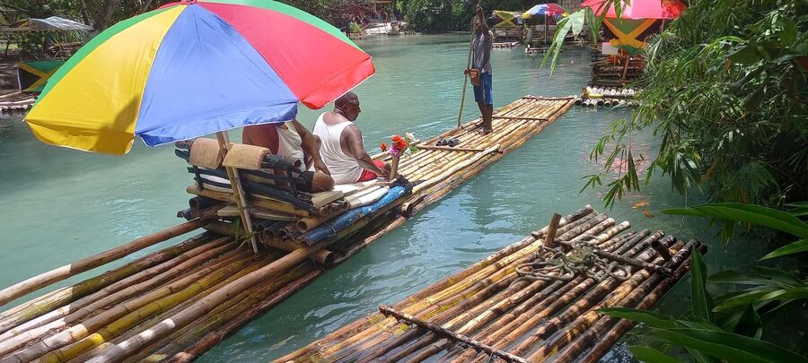 Bamboo River Rafting & Lime Stone Foot Massage - Boarding a 30-Foot Bamboo Raft