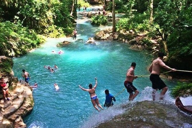 Blue Hole and Dunn’s River Falls Tour with Lunch and Cocktails at Reggae Hill - Blue Hole starts the day with clear water and a little nerve