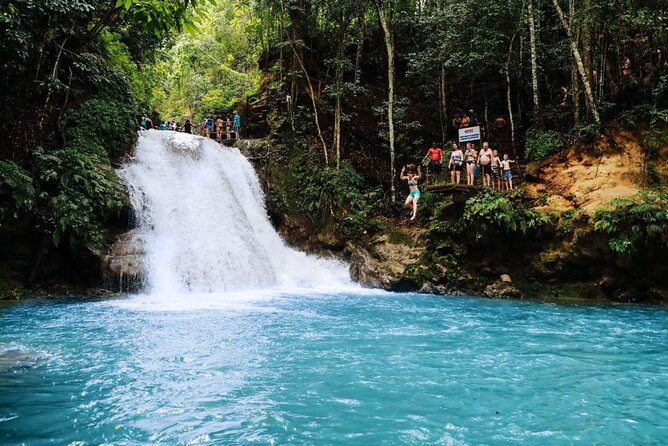 Blue Hole Falls& Horseback Riding Tour Ocho Rios from Montego Bay - Swimming, rope swings, and cliff jumps at Blue Hole