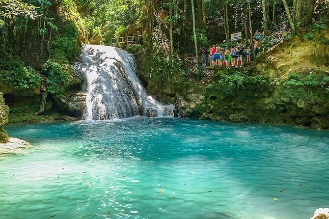 Blue Hole Waterfall, Bamboo River Rafting and ATV Tour Ocho Rios - Bamboo rafting: 90 minutes on a slower Jamaican river