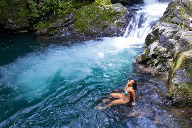 Blue Mountain Bicycle Tour - Cooling off at the secluded waterfall