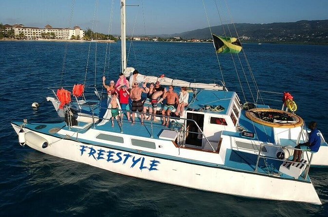 Catamaran, snorkeling & Dunn's River Falls - Boarding the catamaran near Ocho Rios