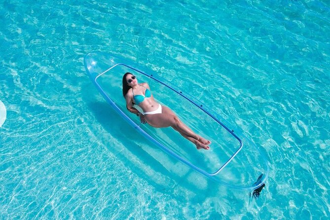 Clear Kayak Drone Photo & Video Shoot in Montego Bay - Sitting in the clear kayak