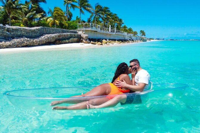 Clear Water Kayaking Photo shoot In Montego Bay - Floating in a transparent kayak