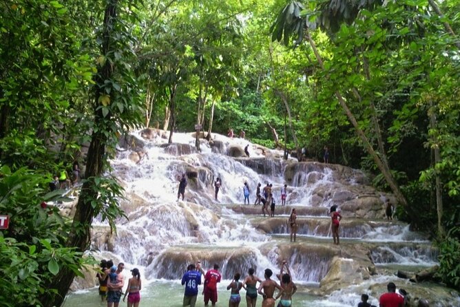 Dunn River falls and green grotto cave fun activities. - The driver can shape the whole outing