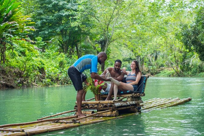 Dunn's River Falls + Bamboo Rafting With Limestone Foot Massage - White River bamboo rafting and the limestone foot massage