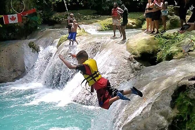 Dunns River Falls & Blue Hole Combo from Montego Bay with Pick Up - The Secret Falls hike slows the pace