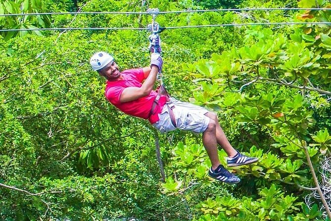 Dunns River Falls, Zipline, Bamboo Rafting & Horseback Tour - Scotchies Drax Hall for a separate Jamaican lunch