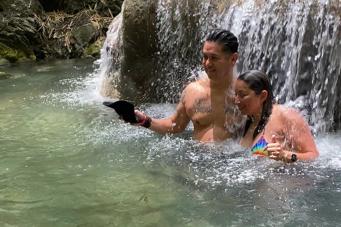 Explore 2 Hidden Water Falls and Caves with Limestone Massage - Petersfield begins the day with sugar cane and coconut jelly