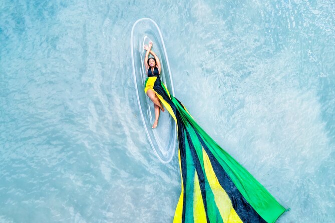 Flying Dress Clear Kayak/Boat Drone Photo Shoot in Montego Bay - Key points at a glance