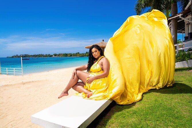 Flying Dress Photoshoot in Jamaica - Choosing your color and size
