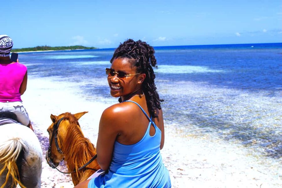 From Falmouth: Horseback Ride and Swim Beach Trip - Entering the Caribbean with your horse