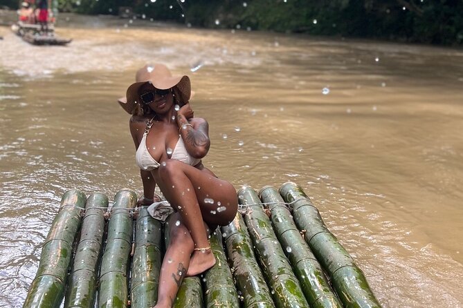 Great River Bamboo Rafting and Limestone Massage from Montego Bay - Boarding the handcrafted bamboo raft