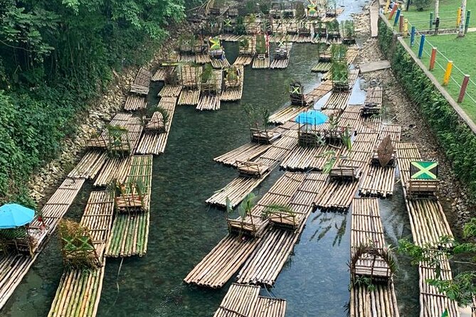 Great River Bamboo Rafting & Limestone Massage at Lethe Jamaica - Boarding the two-person bamboo raft