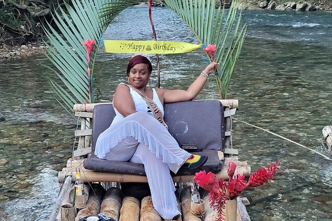 Great River Raft and Full Limestone body Massage In Montego Bay - Boarding the 30-foot bamboo raft