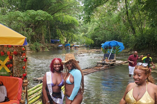 Jamaica Bamboo River Rafting Experience with Lime Stone Massage - Boarding the handcrafted bamboo raft