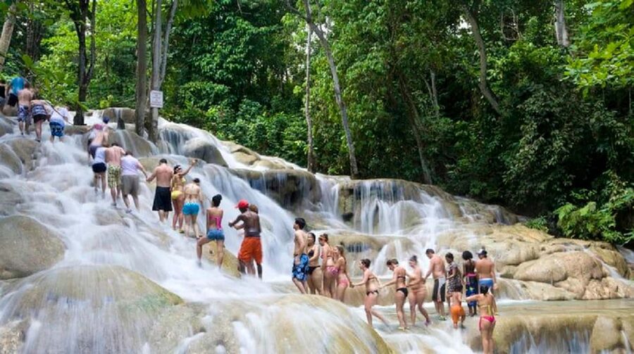 Jamaica: Dunn’s River Falls and Jungle River Tubing Tour - Climbing Dunn’s River Falls with a guide