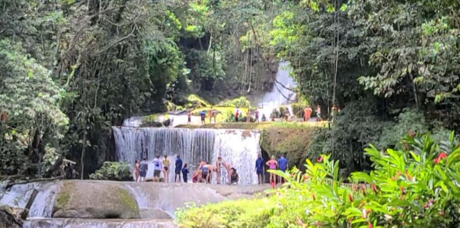 Jamaica: YS Falls and Black River Safari Tour - Arriving at YS Falls by jitney