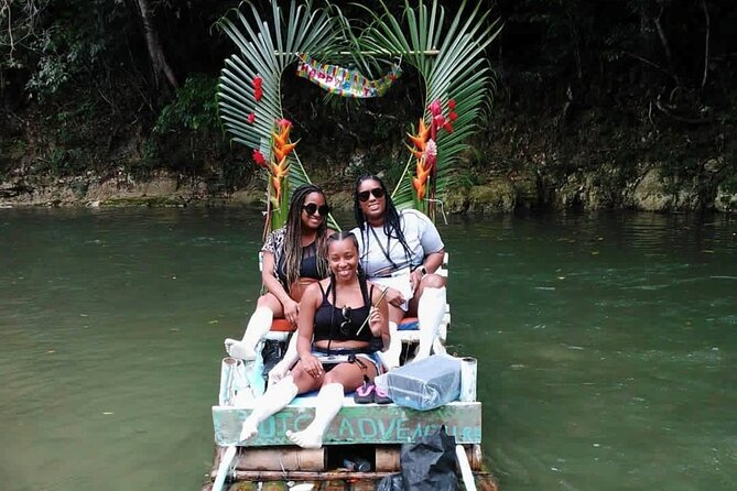 Juicy Adventures Great River Rafting - Fresh coconuts, fruit, water, and jerk chicken