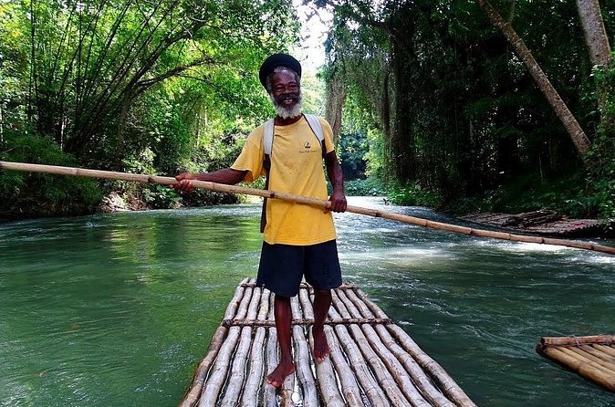 Martha Brae Rafting from Montego Bay with Private Transportation - Boarding the 30-Foot Bamboo Raft