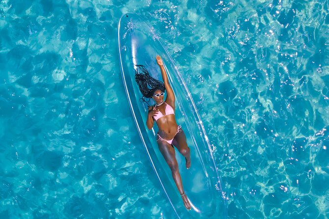 Montego Bay Clear Water Kayak Drone Photo and Video Shoot - Floating Letters and Flowers for a Personal Touch