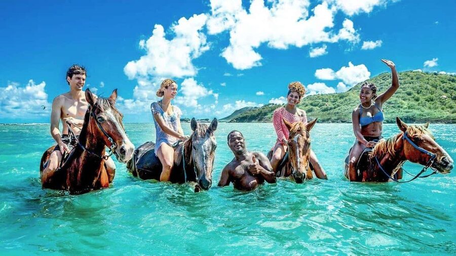 Montego Bay: Dunn's River Falls & Horseback Riding Adventure - Climbing Dunn’s River Falls