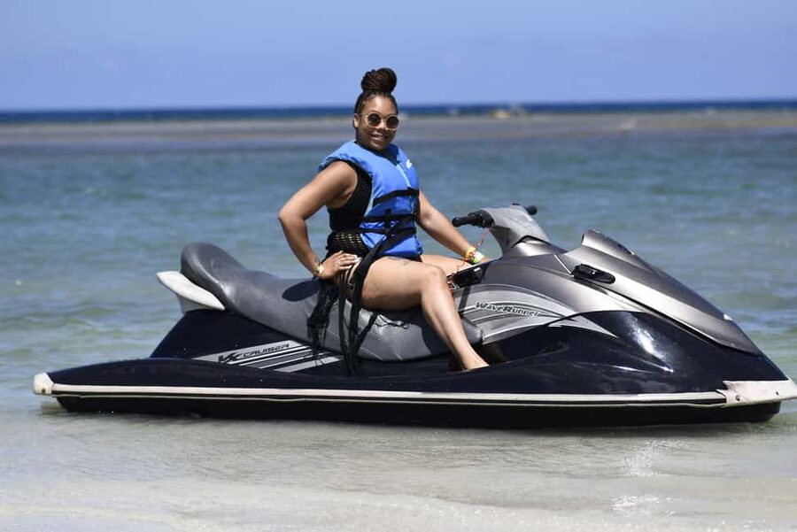 Montego Bay: Jet Ski & River Rafting Private Tour w/ Massage - Following the quiet stream on a wooden raft