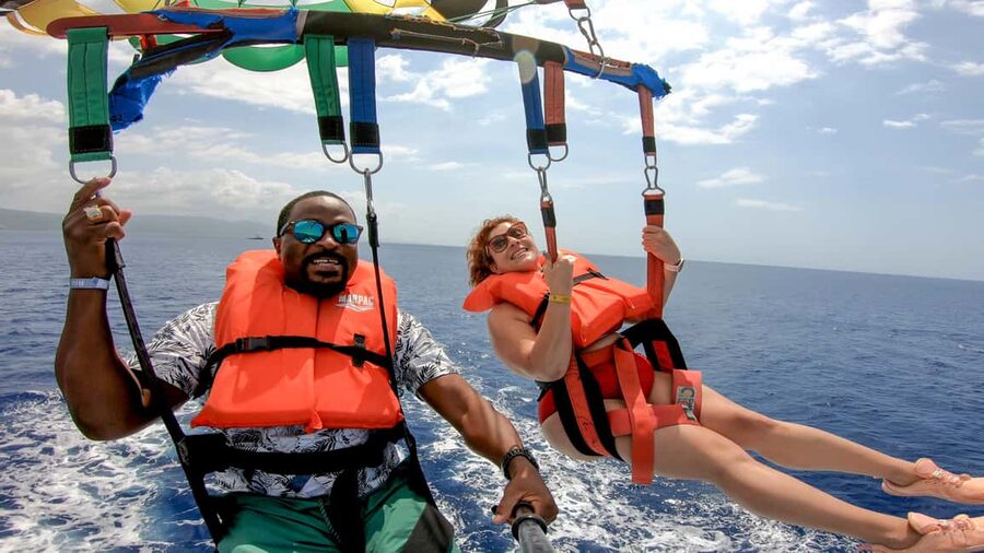 Montego Bay: Parasailing and Jet Ski Combo with Pickup - Ten minutes above Montego Bay on a parasail