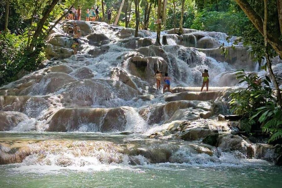 Montego Bay: Private Dunn's River Falls and Blue Hole Tour - Two Jamaican waterfalls, two different moods