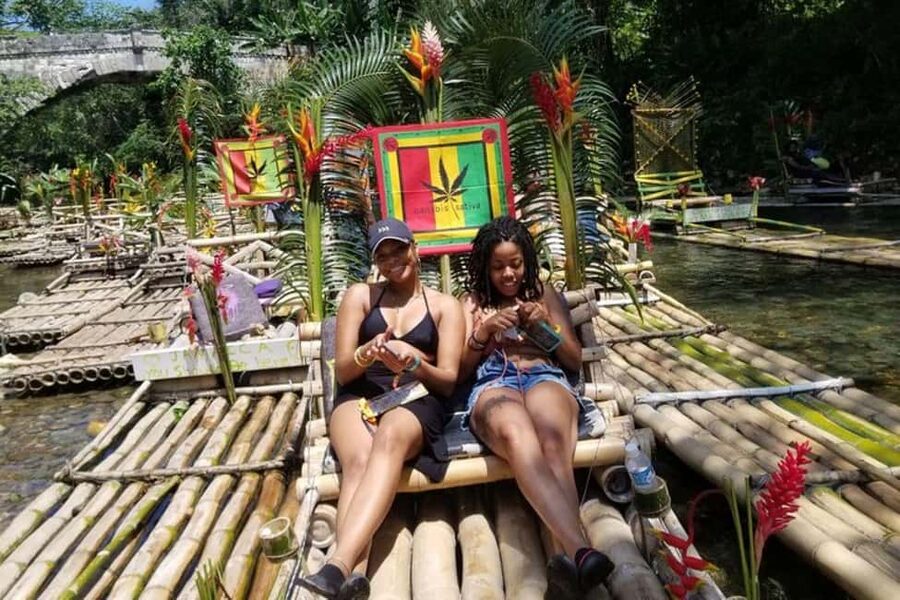 Montego Bay: River Rafting and Dunn's River Falls Day Trip - Bamboo rafting on the Rio Nuevo River