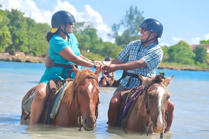 Negril 45-minute Guided Horseback Ride and Swim - Getting ready for the horses