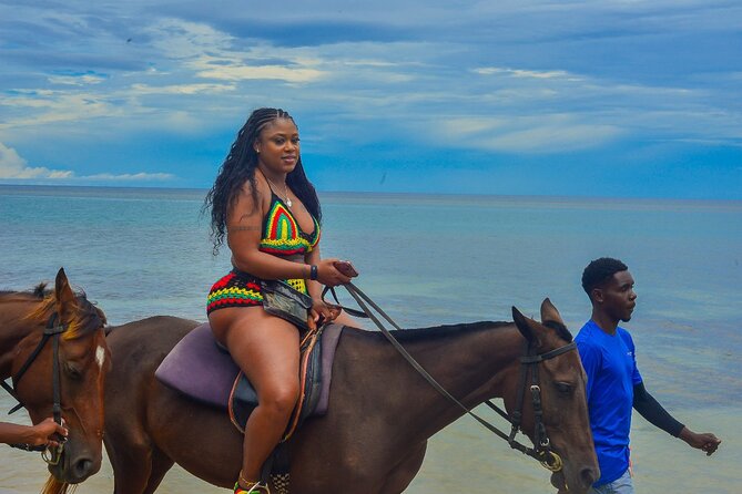 OCEAN HORSE-BACK RIDING & BAMBOO RAFTING + Limestone MASSAGE - Pickup from Montego Bay and the road to the activity