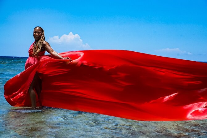 OceanShootJamaica Flying Dress, Montego Bay - Thirty minutes of posing in shallow seawater