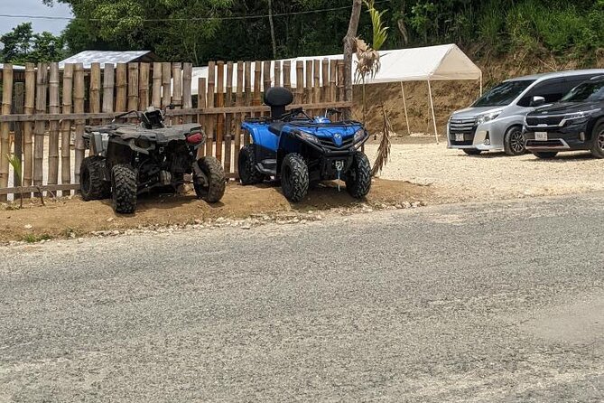 Private ATV Ride 7 Mile Beach & Rick’s Café Negril Tour - Jerk chicken in an open-air setting