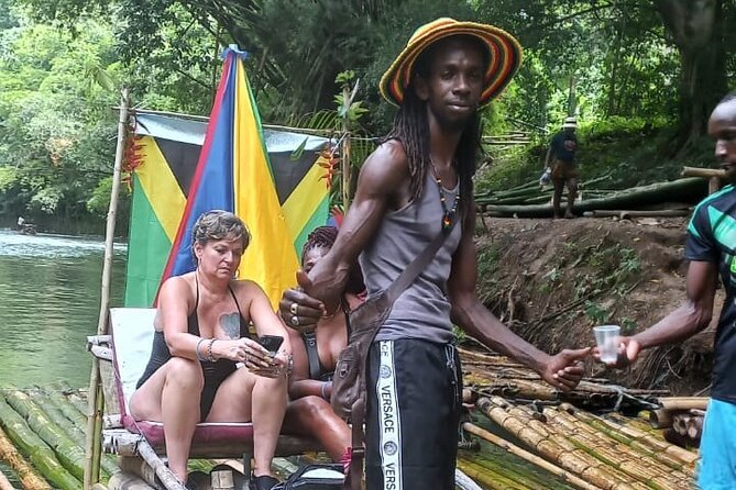 Private Bamboo River Raft with Limestone Massage in Montego Bay - Boarding the 30-foot bamboo raft