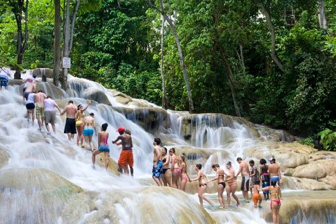 Private Dunn's River Falls Jamaica - Climbing the 180-foot waterfall
