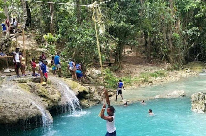 Private Dunns River Falls and Blue Hole from Montego Bay Tour - Blue Hole’s rope swing and cool pools