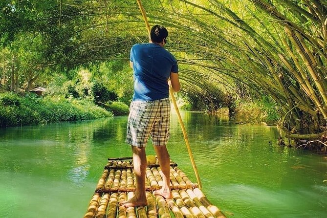 Private Martha Brae Bamboo Rafting Tour with Private Transfer - Boarding a 30-foot bamboo raft
