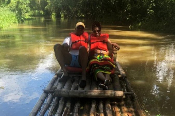 Private Martha Brea Bamboo Rafting with Entrance from Montego Bay - Stepping onto the 30-foot bamboo raft