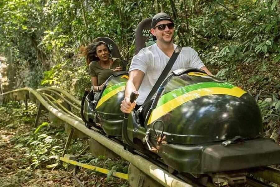 Rainforest Bobsled Mystic Mountain transportation - Arriving at the 700-foot starting point