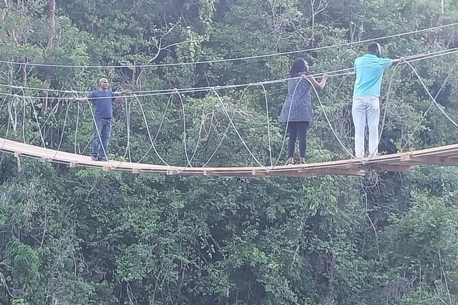 Rio Nuevo Village Ziplining - The bridge adds a change of pace