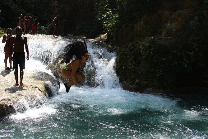 WATERFALL- Blue Hole Waterfall Adventure Swim and Rope Swing - Limestone Sinkholes, Waterfalls, and Clear Pools